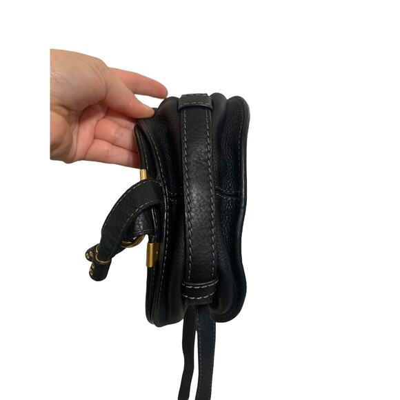 Chloé Marcie mini saddle bag black leather $1150 - Picture 12 of 13